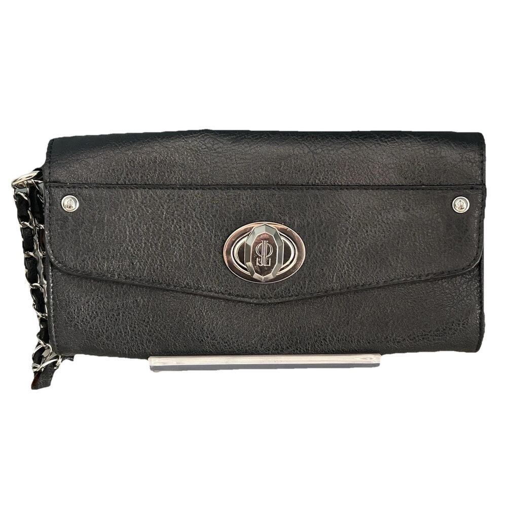 Jennifer Lopez J LO Black Chain Wrislet Wedding Party Cocktail Prom Purse Silver